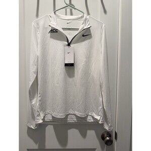 Nike Women's Dri-fit 1/4 Zip Long Sleeve Top White Medium M ACC College Sports